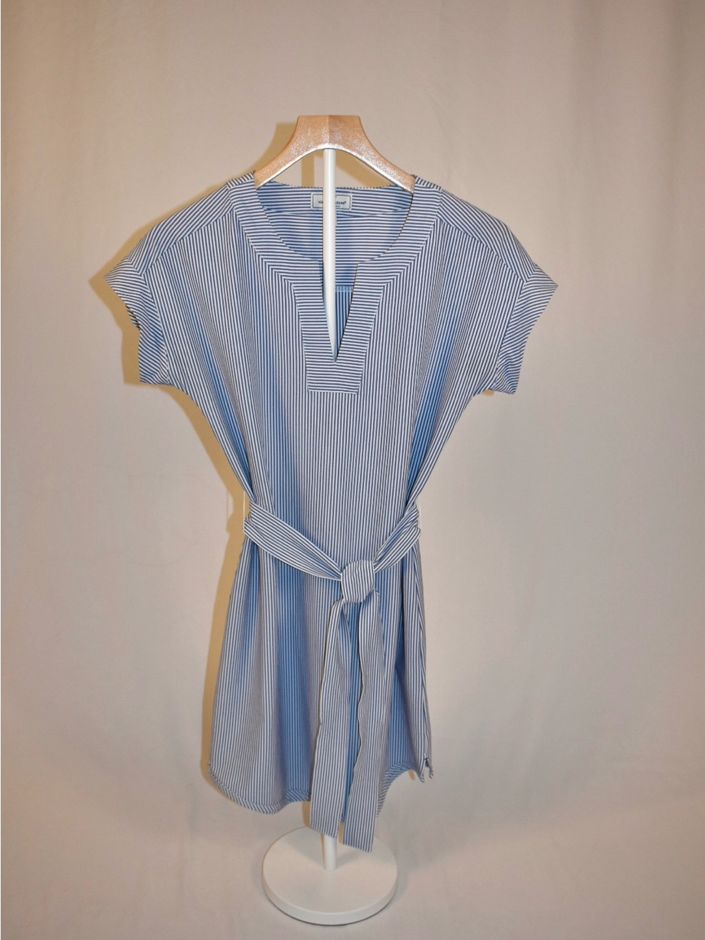 Vineyard Vines Blue and White Striped Belted Mini Dress